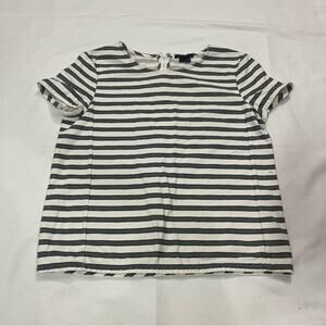 Theory Striped Short Sleeve Minimalist Quiet Luxury Office Career Top Size 0